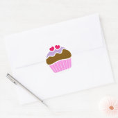 2 Harten Blueberry Iced Cupcake Ronde Sticker (Envelop)