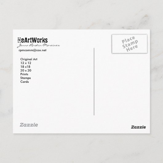 2 Harten" Briefkaart (Achterkant)