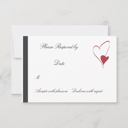 2 Harten Collide matching bruiloft rsvp (Voorkant)