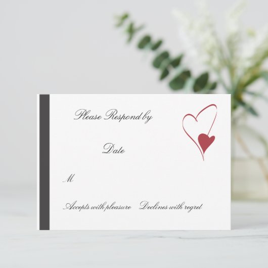2 Harten Collide matching bruiloft rsvp (Staand voorkant)