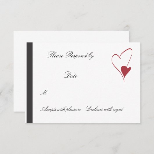 2 Harten Collide matching bruiloft rsvp (Voorkant / Achterkant)