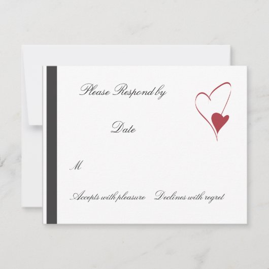 2 Harten Collide matching bruiloft rsvp (Voorkant)