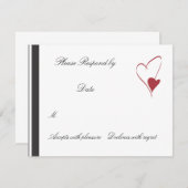 2 Harten Collide matching bruiloft rsvp (Voorkant / Achterkant)