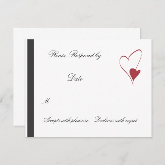 2 Harten Collide matching bruiloft rsvp (Voorkant / Achterkant)