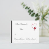 2 Harten Collide matching bruiloft rsvp Kaartje (Staand voorkant)