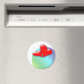 2 Harten dansen voor Valentijnsdag Round Magnet (Insitu (Vaatwasser))