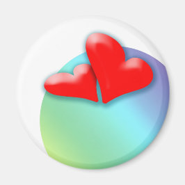 2 Harten dansen voor Valentijnsdag Round Magnet