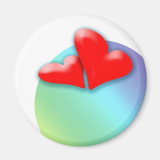 2 Harten dansen voor Valentijnsdag Round Magnet (Voorkant)