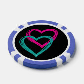 "2 harten" klei poker chips, chips (Enkel)