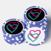"2 harten" klei poker chips, poker chips (Opstapeling)