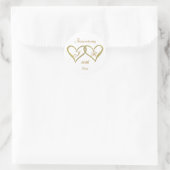 2 harten Monogram Golden Wedding Jubileum Ronde Sticker (Tas)