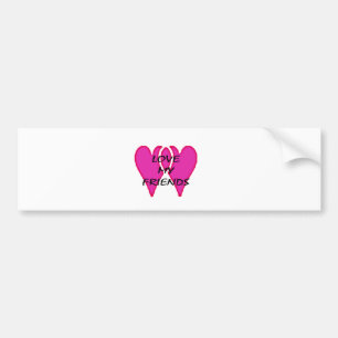 2 harten samen houden van mijn vrienden Sjabloon Bumpersticker