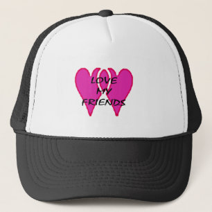 2 harten samen houden van mijn vrienden Sjabloon Trucker Pet