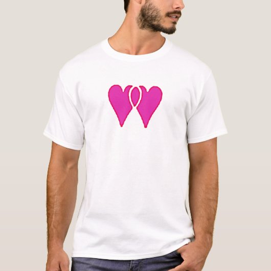 2 harten samen houden van RB-Sjabloon T-shirt (Voorkant)