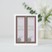 2 hartslot bruiloft opslaan datum Bladwijzer Aankondigingskaart (Staand voorkant)