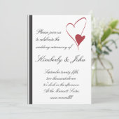 2 Hearts Collide Wedding Uitnodiging (Staand voorkant)