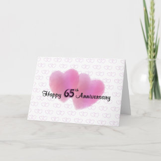 2 Hearts Happy 65th Anniversary Kaart
