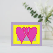 2 Hearts Together Love JGibney Het Museum Zazzle Briefkaart (Staand voorkant)