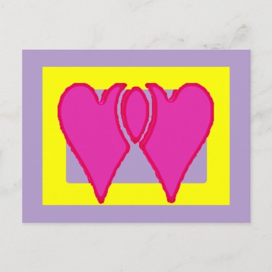 2 Hearts Together Love JGibney Het Museum Zazzle Briefkaart (Voorkant)