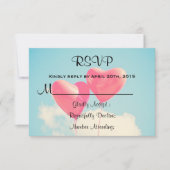 2 Helderrode, gevormde ballonnen RSVP (Voorkant)