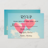 2 Helderrode, gevormde ballonnen RSVP (Voorkant / Achterkant)