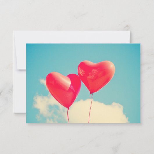 2 Helderrode, gevormde ballonnen RSVP (Achterkant)