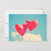 2 Helderrode, gevormde ballonnen RSVP Kaartje (Achterkant)
