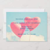 2 Helderrode hemelballonnen bruiloft Kaart (Achterkant)