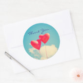 2 Helderrode kopbalballonnen dank u Ronde Sticker (Envelop)