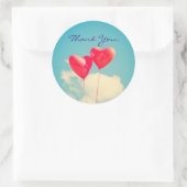 2 Helderrode kopbalballonnen dank u Ronde Sticker (Tas)