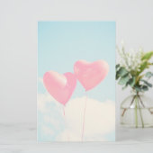 2 Helderrode kopballonnen die naar boven drijven Briefpapier (Staand voorkant)