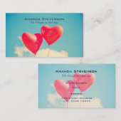 2 Helderrode kopballonnen die naar boven drijven Visitekaartje (Voorkant / Achterkant)