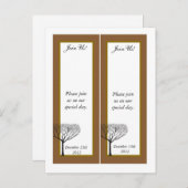 2 Herfst Tree Wedding Save the Date Bladwijzer Aankondigingskaart (Voorkant / Achterkant)