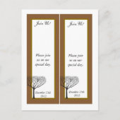 2 Herfst Tree Wedding Save the Date Bladwijzer Aankondigingskaart (Voorkant)