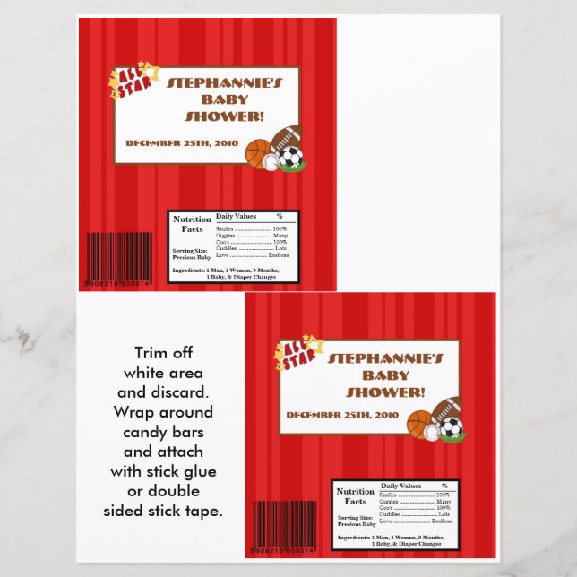 2 Hershey's Large Bar Wrapper All-Star Red (Voorkant)