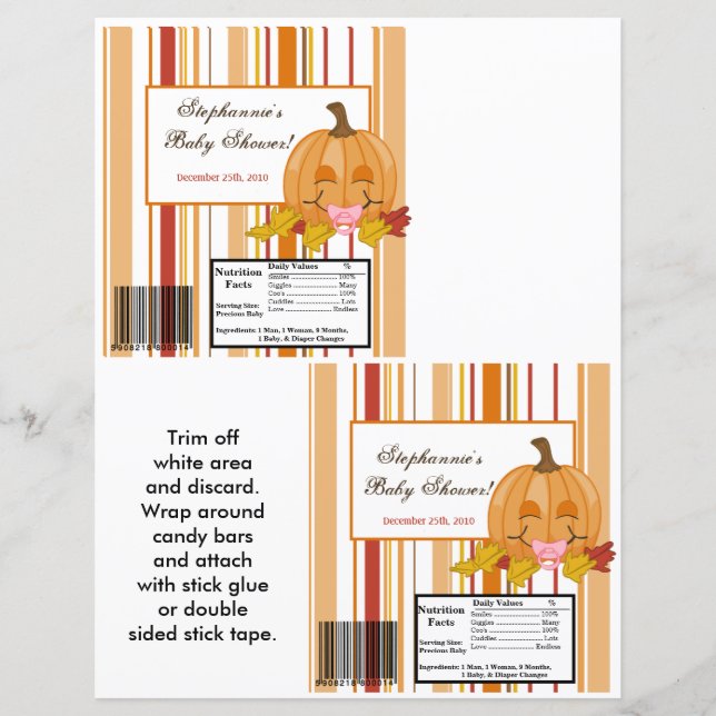 2 Hershey's Large Bar Wrapper Autumn Herfst Pumpki (Voorkant)