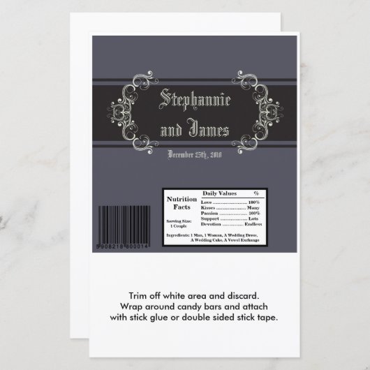 2 Hershey's Large Bar Wrapper Black Stropdas Affai (Voorkant / Achterkant)