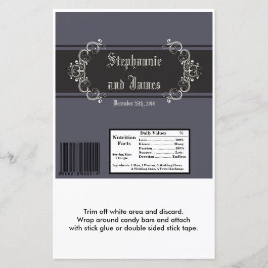 2 Hershey's Large Bar Wrapper Black Stropdas Affai (Voorkant)