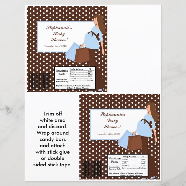 2 Hershey's Large Bar Wrapper Blue Mod Ma Polka D (Voorkant)