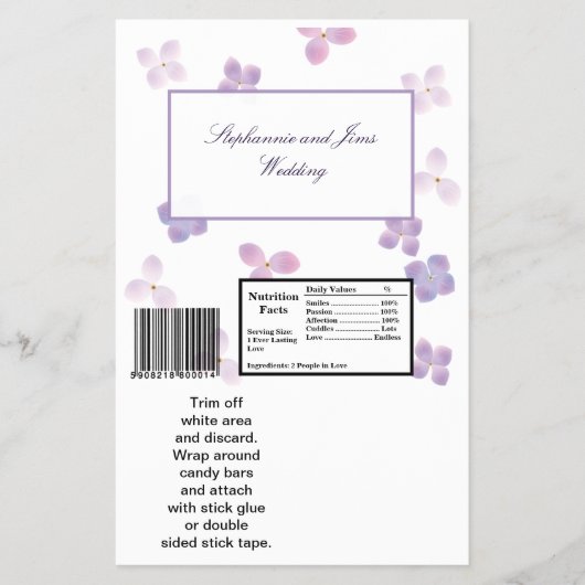 2 Hershey's Large Bar Wrapper Paarse Hortensia Flyer (Voorkant)