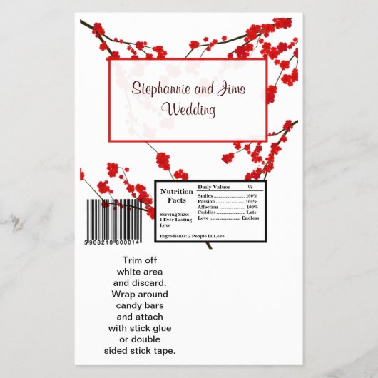 2 Hershey's Large Bar Wrapper Red Cherry Blossom Flyer (Voorkant)