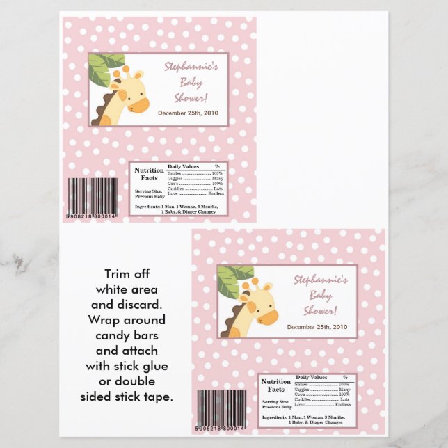 2 Hershey's Large Bar Wrapper Safari Oerwoud Giraf (Voorkant)