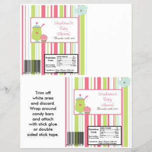 2 Hershey's Large Bar Wrapper Tea Party Roze Flyer