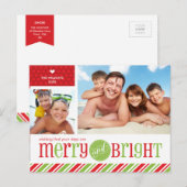 2 HET BRIEFKAART VAN KERSTMIS VAN DE FOTO:: (Voorkant / Achterkant)