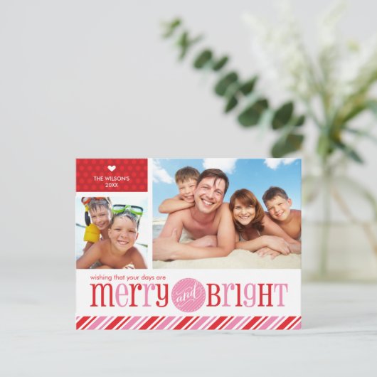 2 HET BRIEFKAART VAN KERSTMIS VAN DE FOTO:: (Staand voorkant)