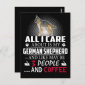 2 Het enige waar ik om geef is mijn Duitse herder Briefkaart (Voorkant / Achterkant)