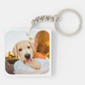 2 het Malplaatje van de Foto Dubbele Ronde Wit Sleutelhanger (Achterkant)