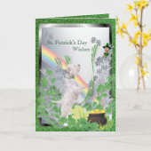 2. Het Puppy Nummer Twee van Westie het Geluk van Kaart (Gele Bloem)