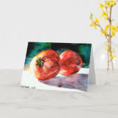 2 het rode Wenskaart van Tomaten Kaart (Gele Bloem)