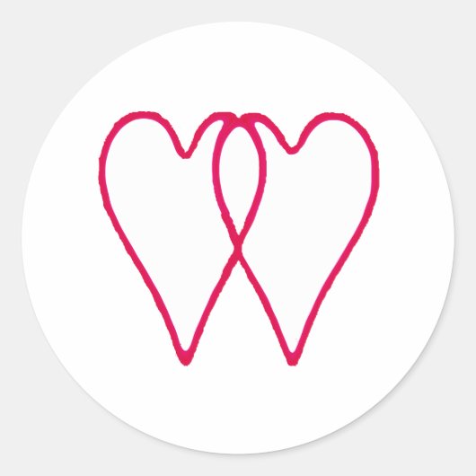 2 het Wit van harten samen de Giften van Zazzle Ronde Sticker (Voorkant)